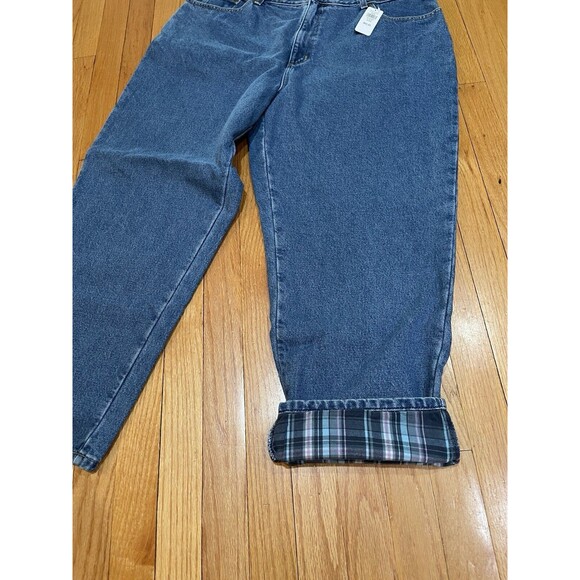 LL Bean Womens Jeans Fleece Lined Size 20 Petite Original Fit Relaxed Blue NEW - Picture 12 of 16